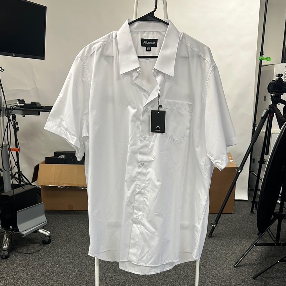 Men’s White Casual Button Down Shirt